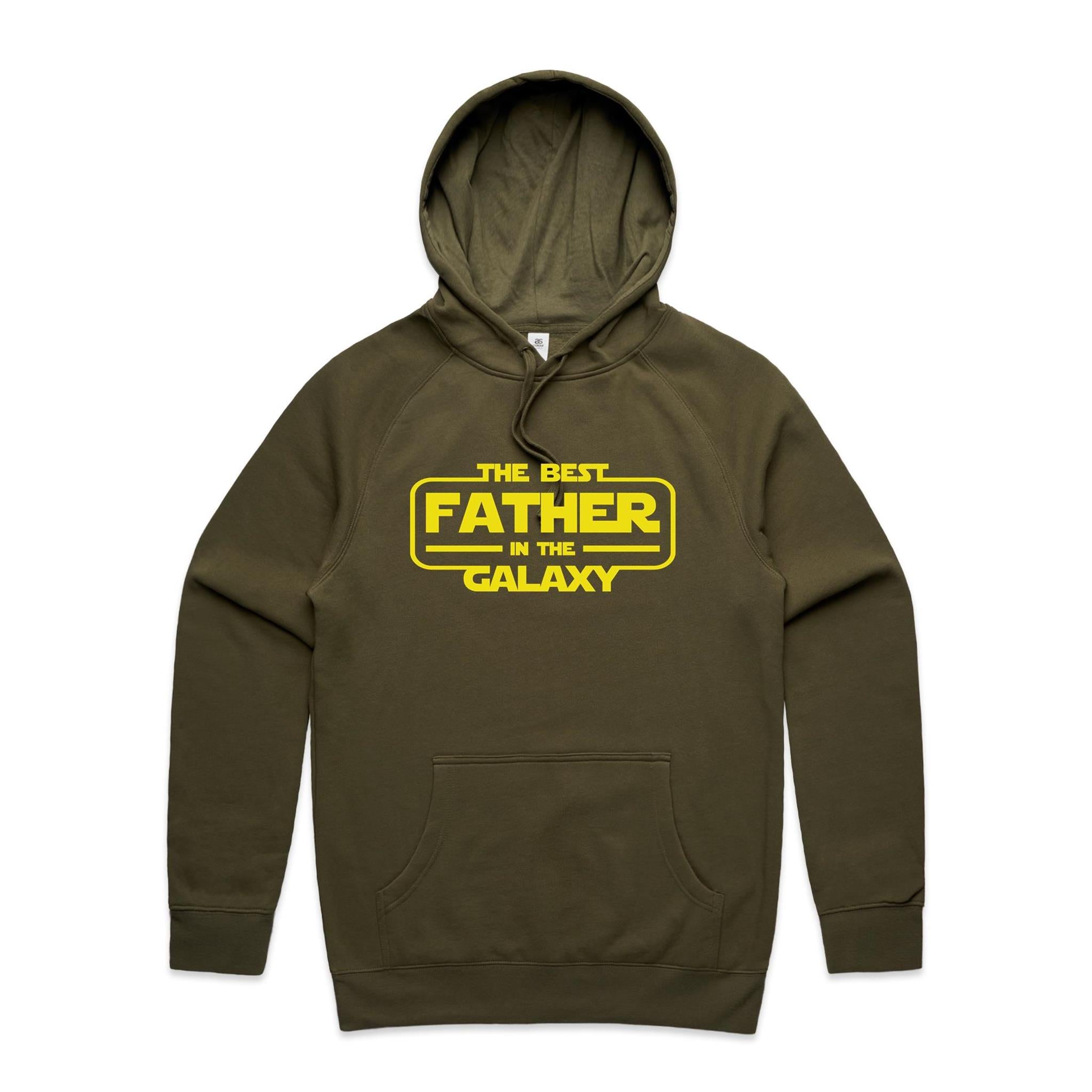 The Best Father In The Galaxy - Mens Hoodie Army Mens Hoodie Dad Printed In Australia