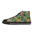 Tropical Comic Book Style Men's High Top Canvas Shoes US12 Men's Classic High Top Canvas Shoes comic Plants Printed Offshore