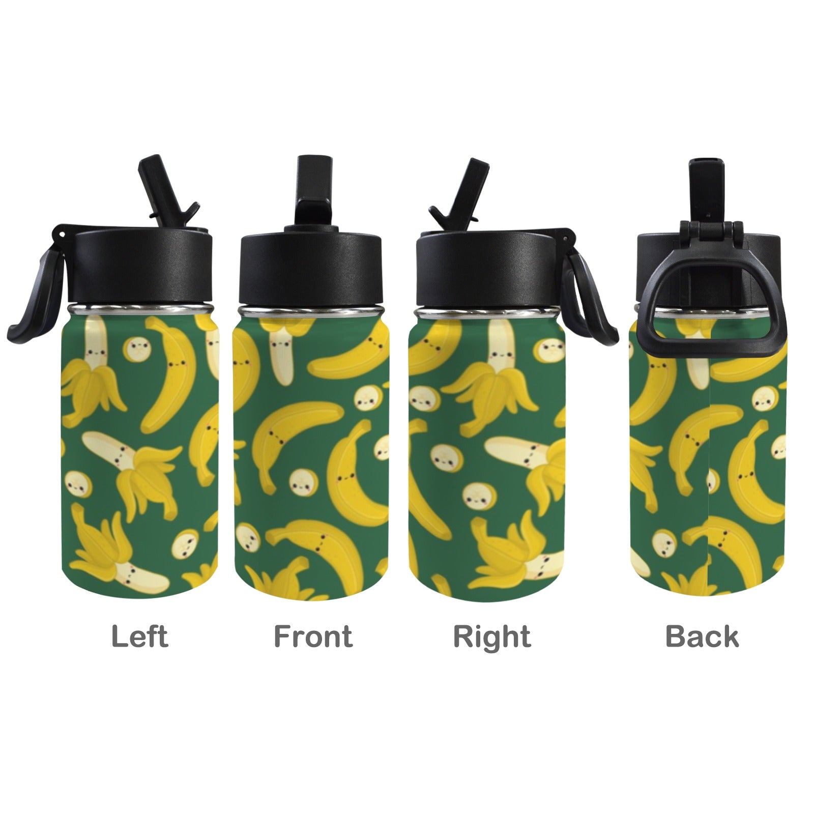Happy Bananas 12oz Kids Water Bottle with Straw Lid