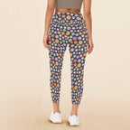 Groovy Flowers Women's High Waist Pockets Yoga Leggings