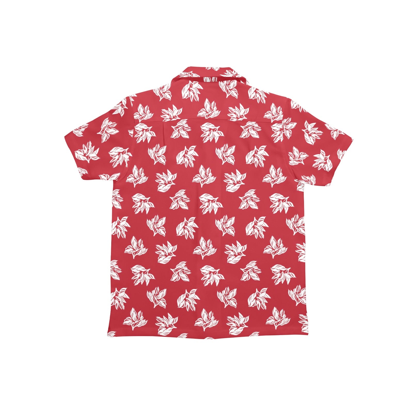 Red Retro Foliage, Hawaiian Flower - Junior Kids Hawaiian Shirt