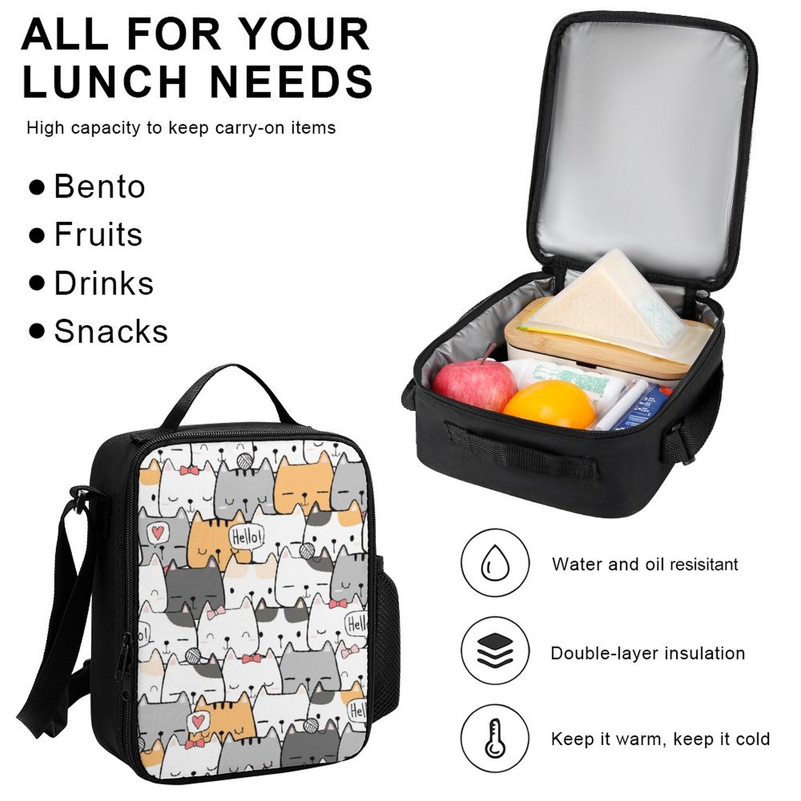 Cat Hello - Three Piece Backpack Set