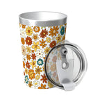 70's Style Floral Small Stainless Steel Travel Mug Cup 12oz/350ml