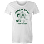 Specialty Coffee - Womens T-shirt White Womens T-shirt Coffee Printed In Australia