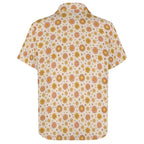 Orange Flowers Women's Short-Sleeve Button Up Shirt