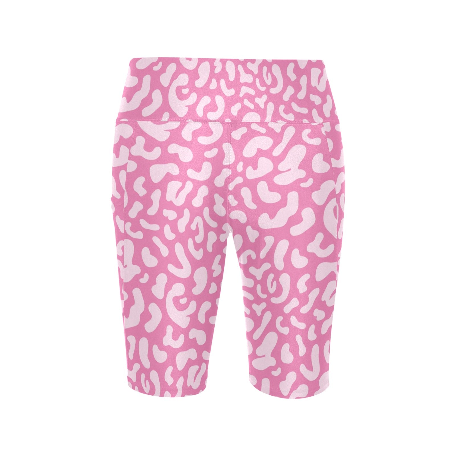 Pink Leopard Women's Bike Shorts With Side Pockets Women's Bike Shorts animal Printed Offshore