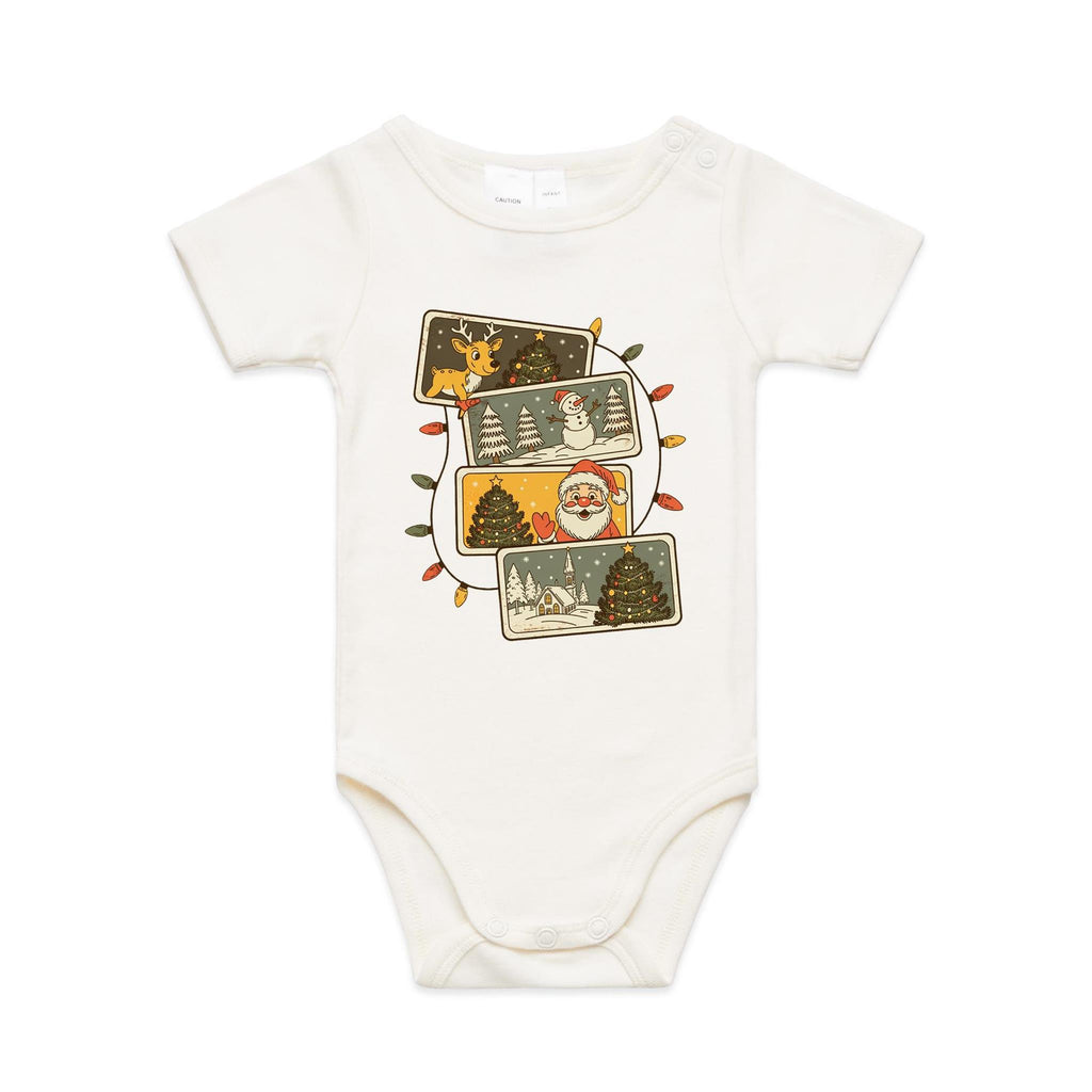 Retro Christmas Cards - Baby Bodysuit