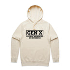 Gen X, Lots Of Memories, No Evidence Men's AS Colour Hoodie Ecru Mens Hoodie Printed In Australia