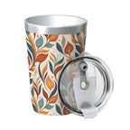 Whimsical Leaf Swirl Small Stainless Steel Travel Mug Cup 12oz/350ml
