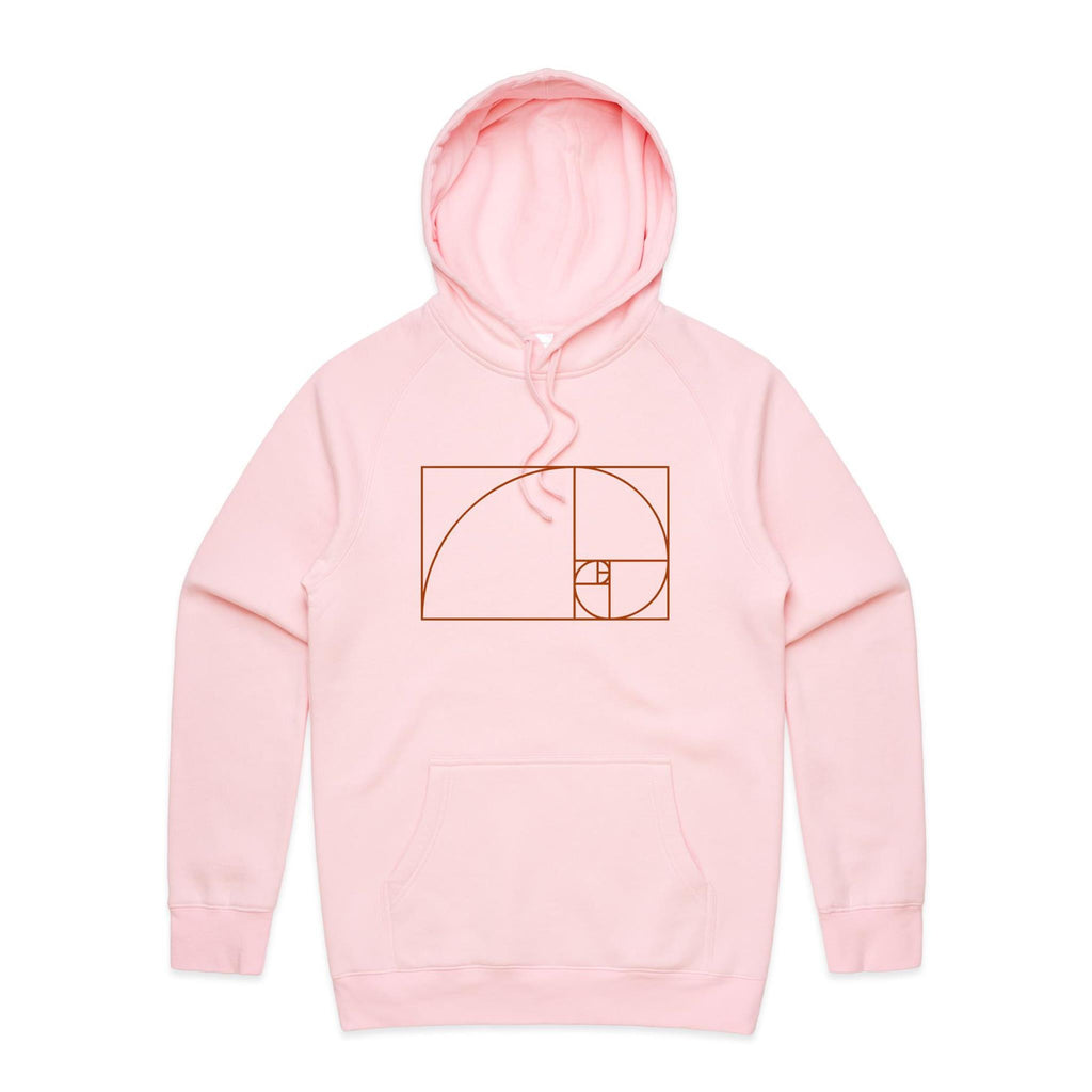 Fibonacci - Mens Hoodie Pink Mens Hoodie Maths Printed In Australia Science