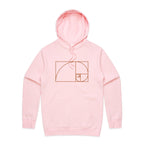 Fibonacci - Mens Hoodie Pink Mens Hoodie Maths Printed In Australia Science