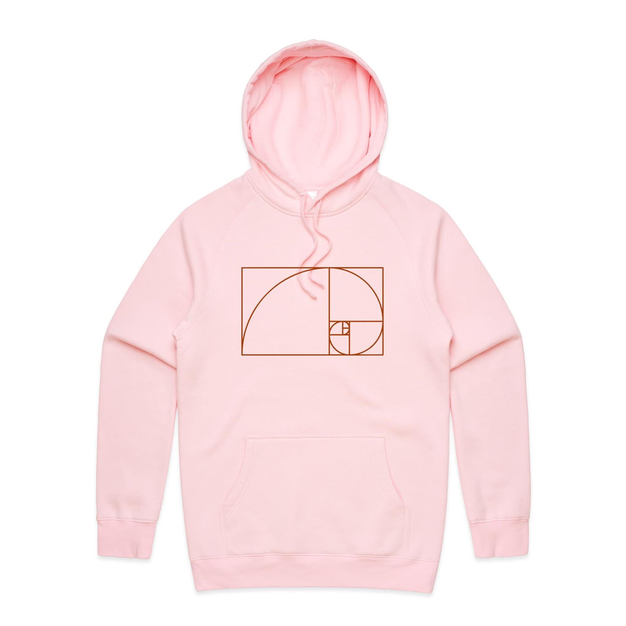 Fibonacci - Mens Hoodie Pink Mens Hoodie Maths Printed In Australia Science