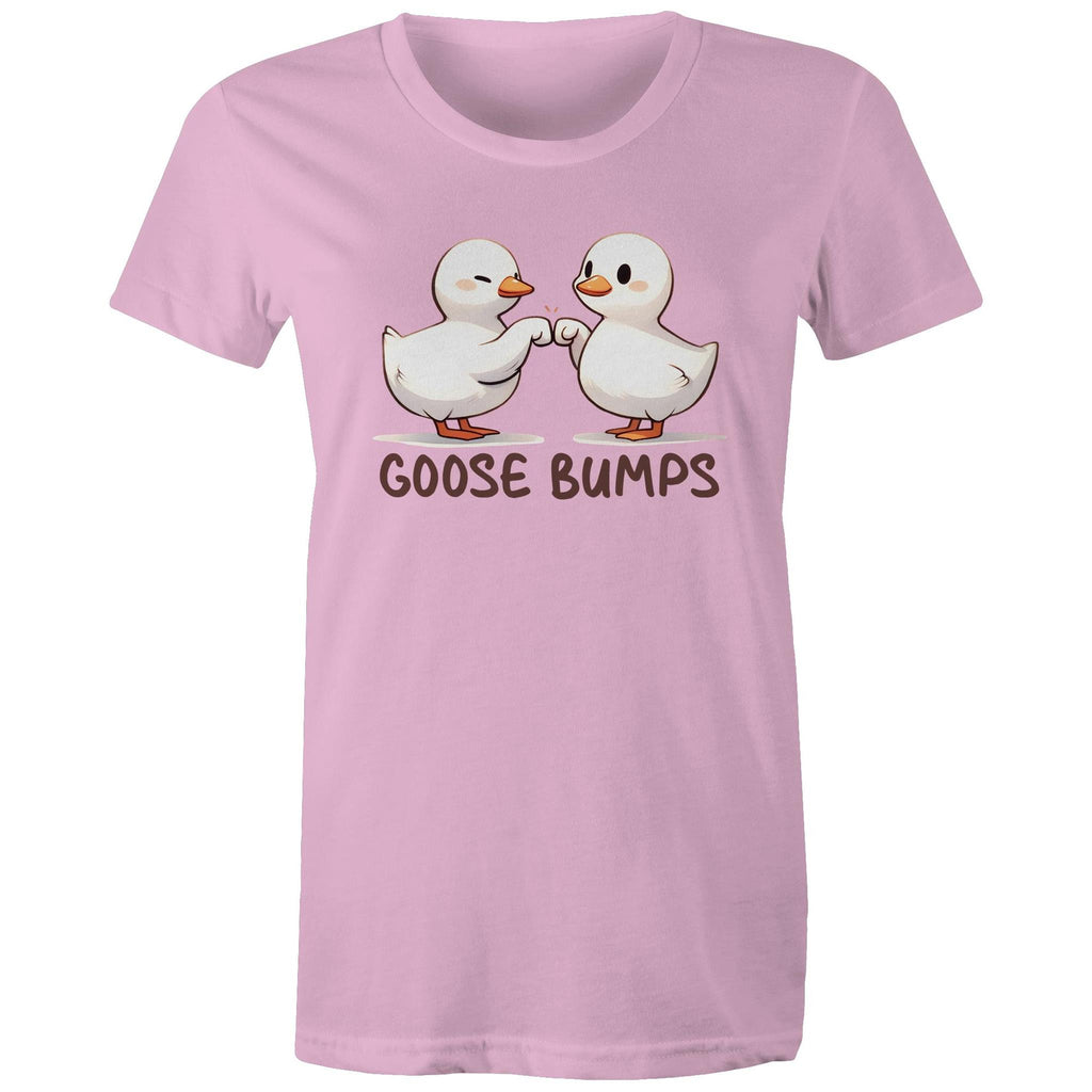 Goose Bumps - Womens T-shirt Pink Womens T-shirt animal Printed In Australia