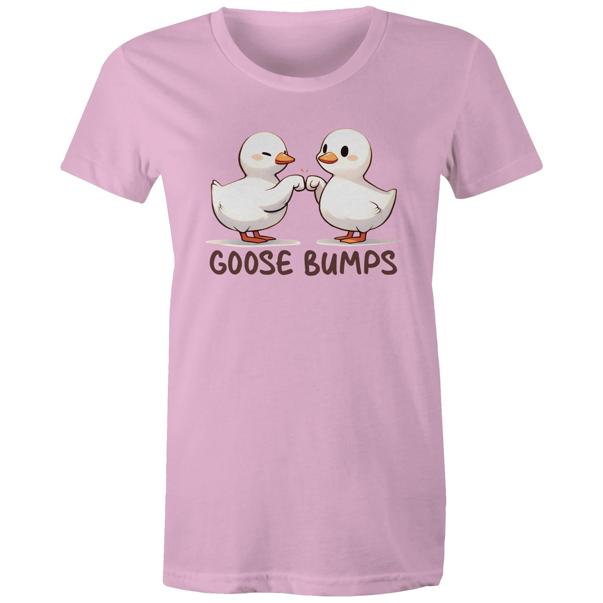 Goose Bumps - Womens T-shirt Pink Womens T-shirt animal Printed In Australia