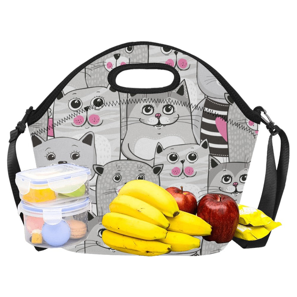 Cute Cats - Neoprene Lunch Bag Neoprene Lunch Bag Printed Offshore