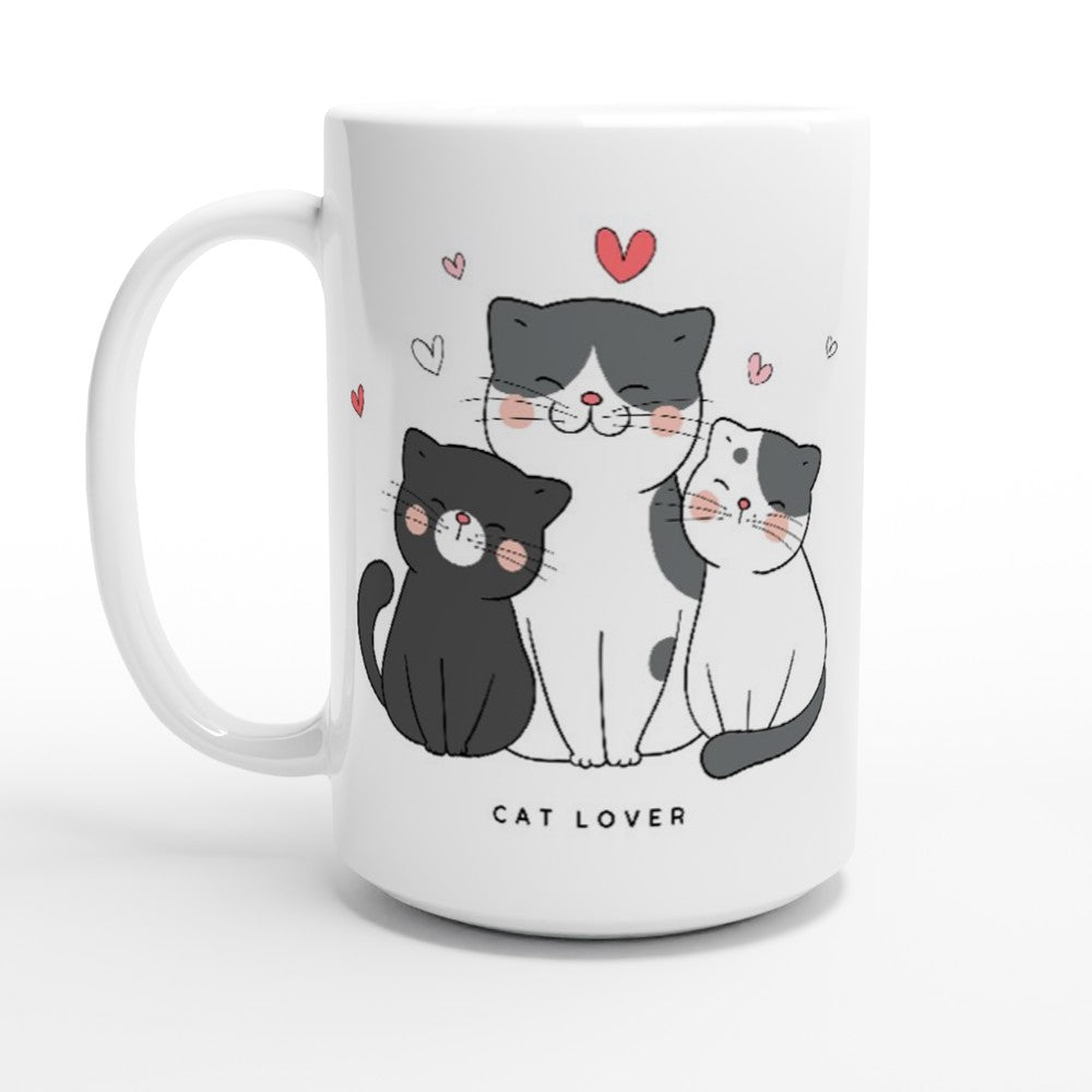 Cat Lover - White 15oz Ceramic Mug 15oz Mug animal Globally Fulfilled