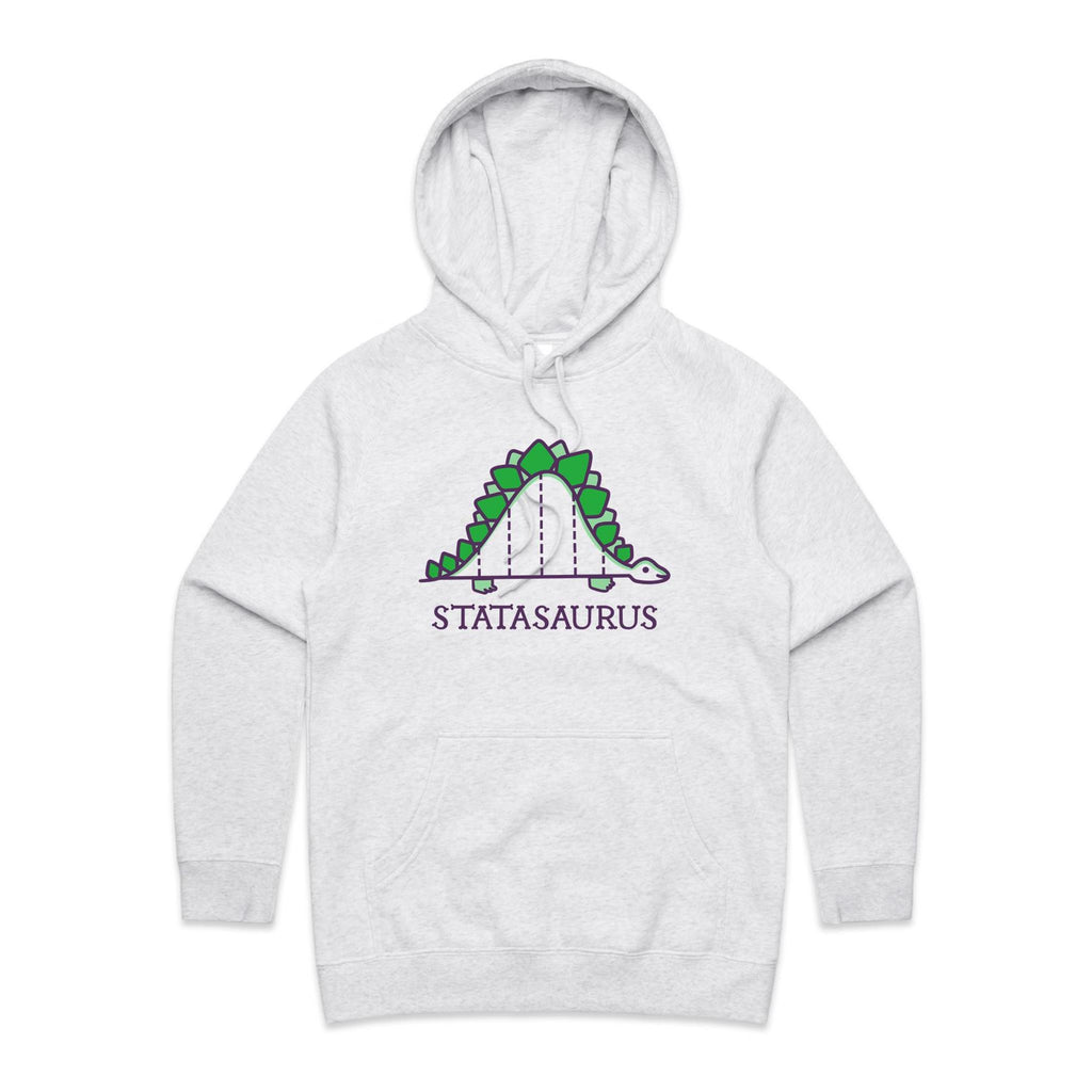 Statasaurus, Maths - Womens Hoodie White Marle Womens Hoodie Maths Printed In Australia