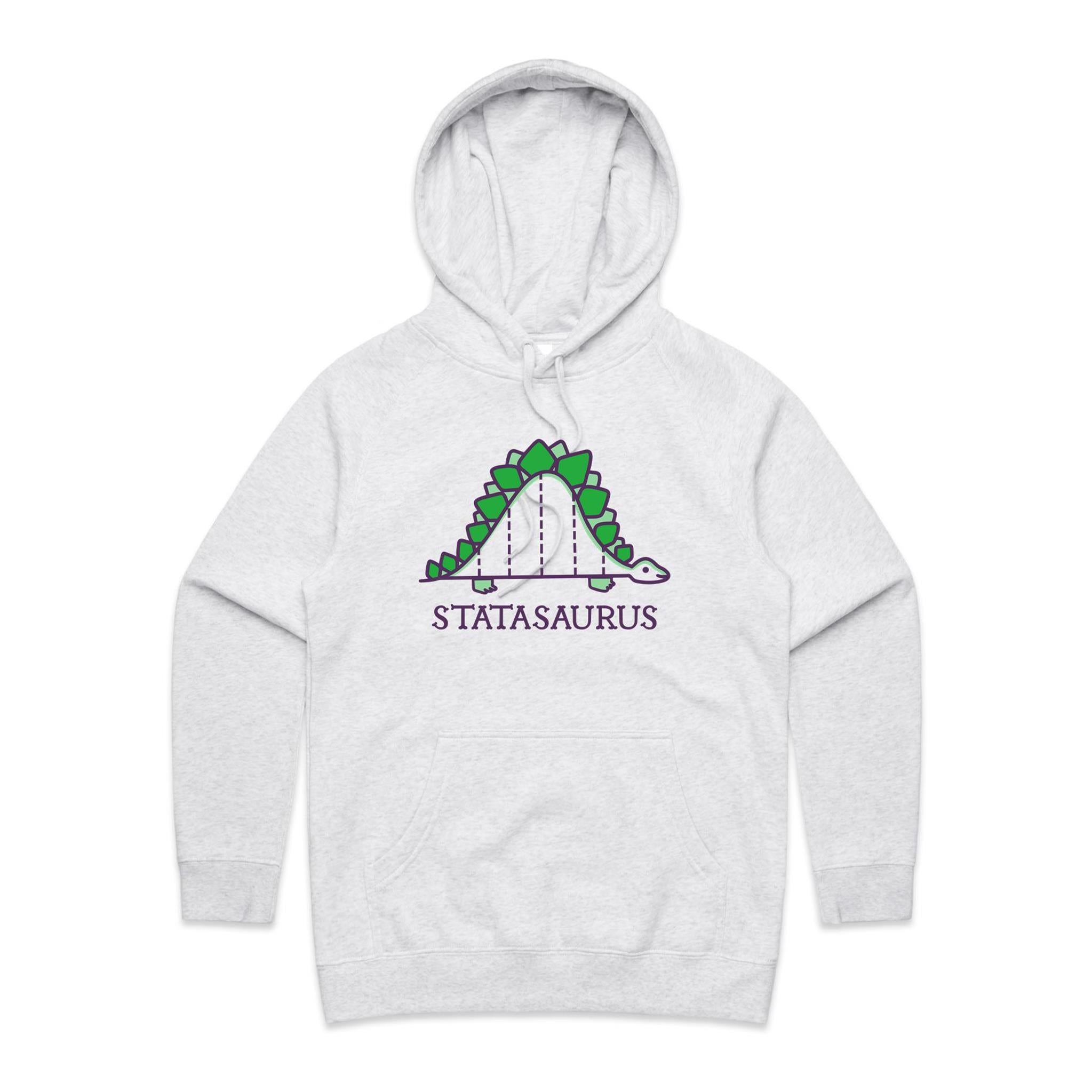 Statasaurus, Maths - Womens Hoodie White Marle Womens Hoodie Maths Printed In Australia
