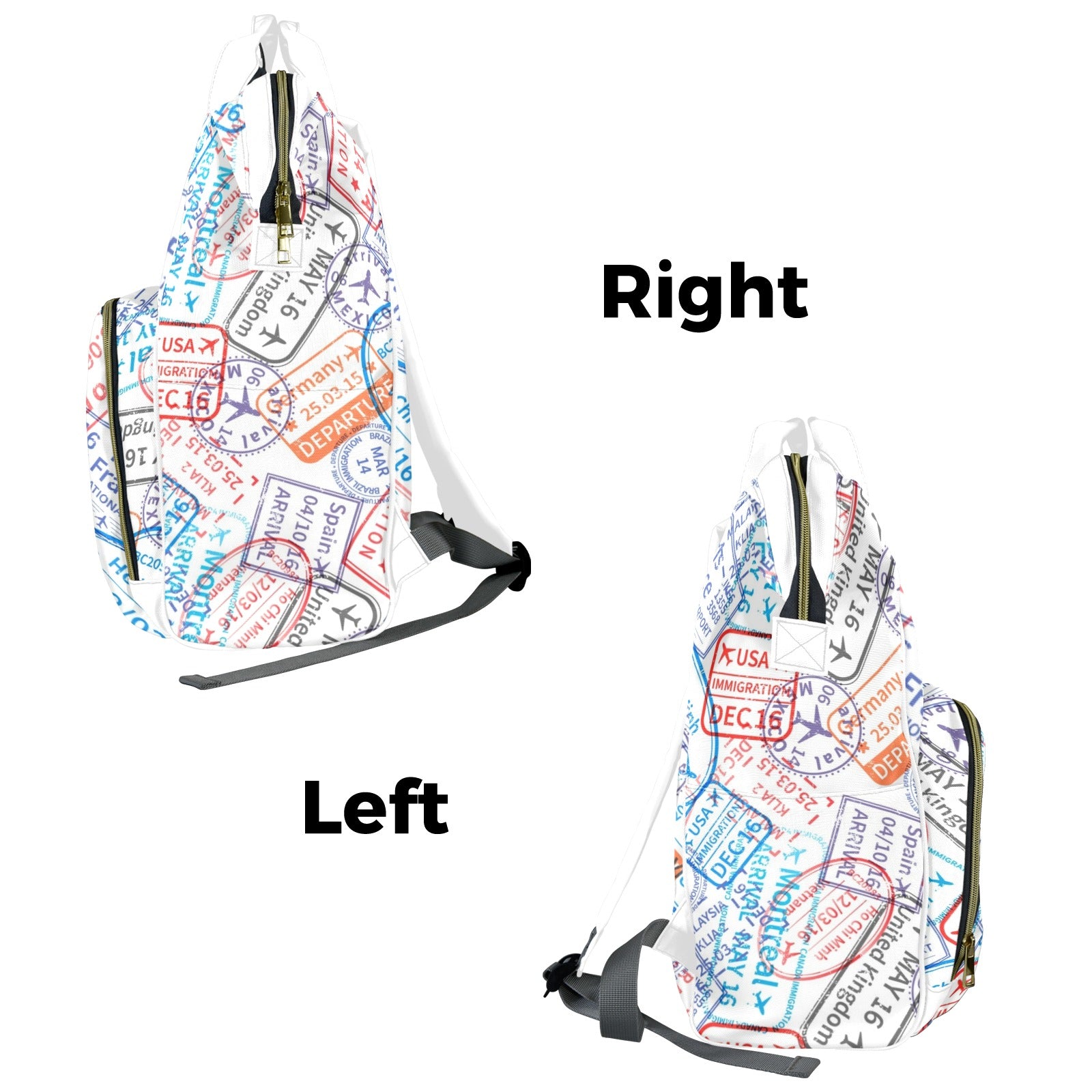 Travel Stamps - Multi-Function Backpack, Nappy / Diaper Bag