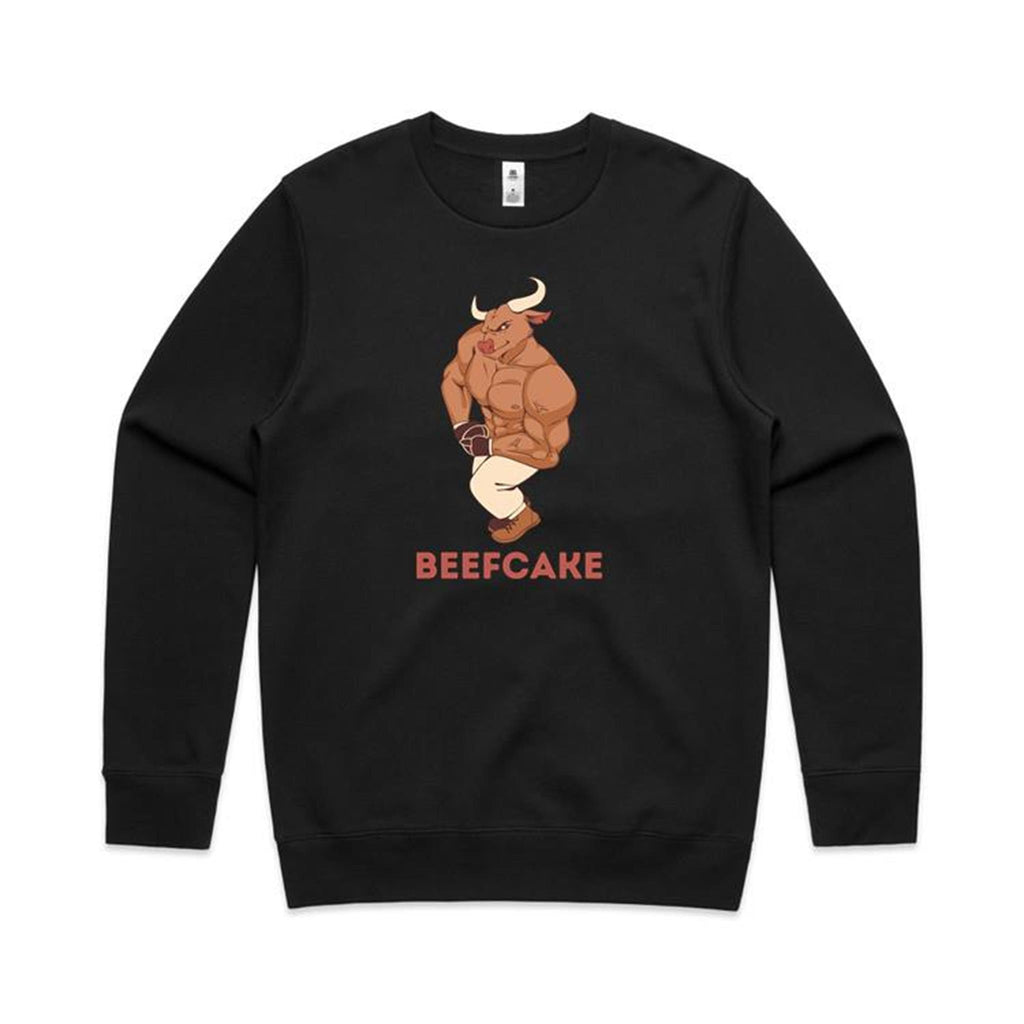 Beefcake - AS Colour Stencil Crew Sweatshirt Black Sweatshirt Fitness Printed In Australia