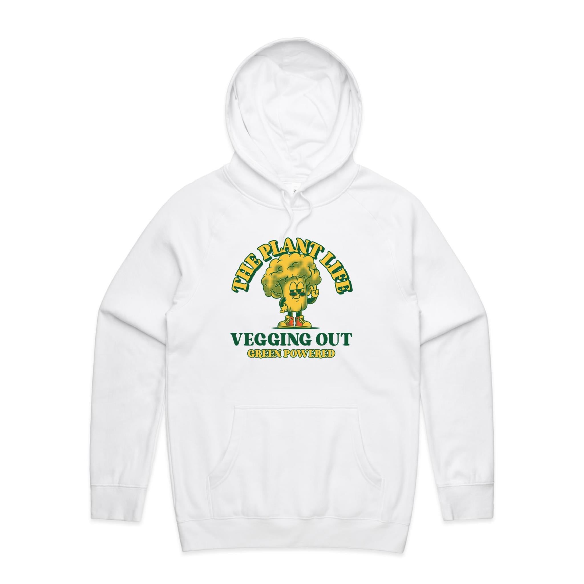 The Plant Life, Vegan - Mens Hoodie White Mens Hoodie Printed In Australia