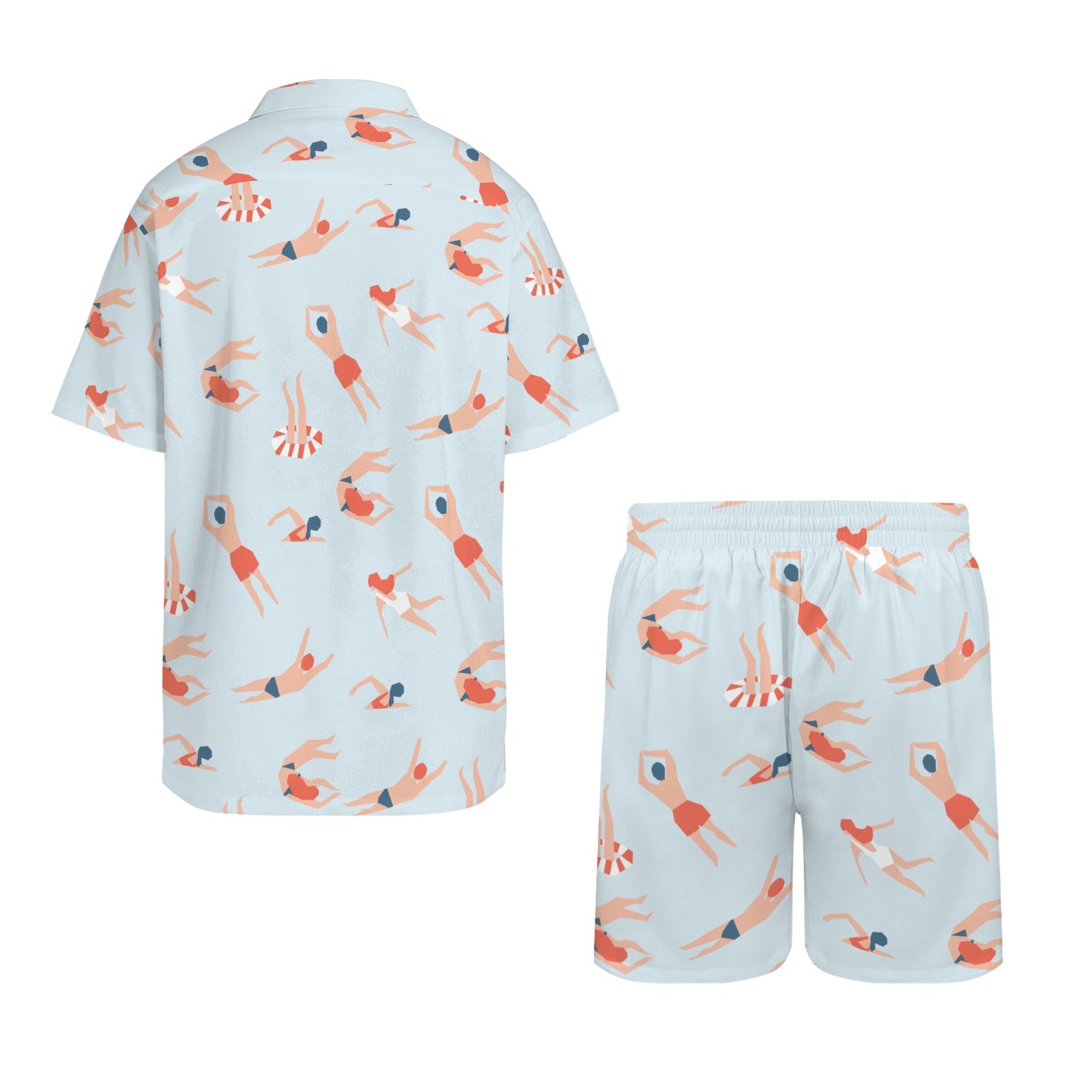 Summer Swim Men's Hawaiian Shirt & Shorts Set Men's Hawaiian Shirt & Shorts Set Printed Offshore Summer