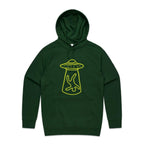 Alien Abduction, UFO - Mens Hoodie Forest Green Mens Hoodie Printed In Australia Sci Fi