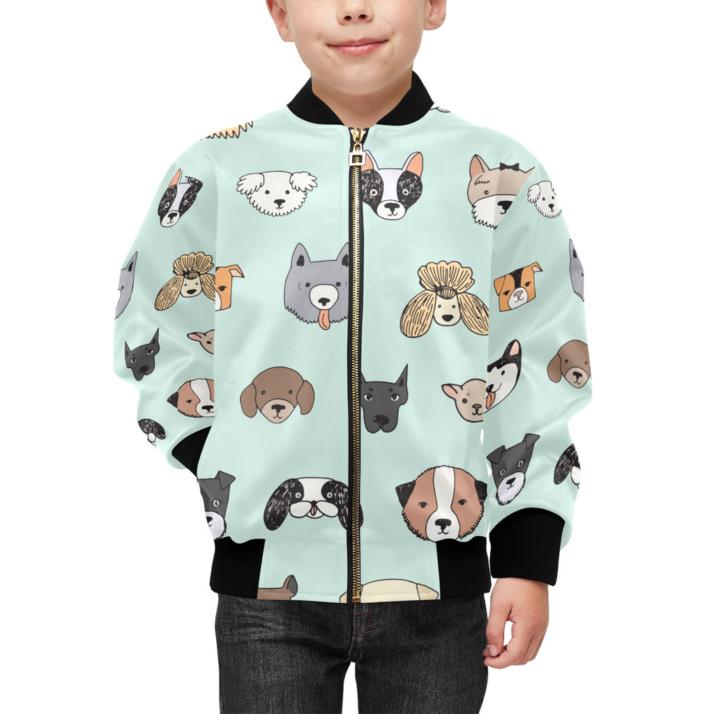 Dog Faces Kids Bomber Jacket Kids Bomber Jacket animal Printed Offshore