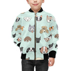 Dog Faces Kids Bomber Jacket Kids Bomber Jacket animal Printed Offshore