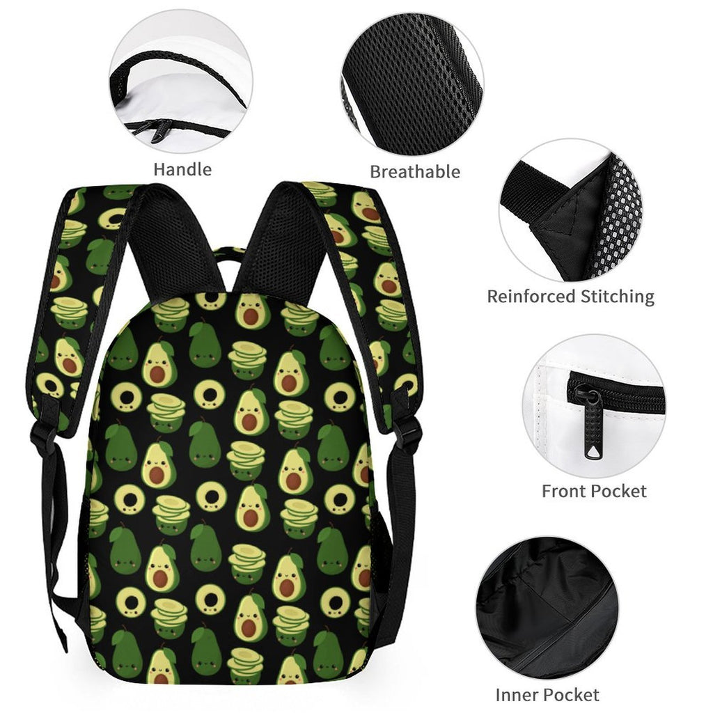 Cute Avocados Backpack, Lunch Bag & Pencil Case Set
