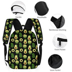 Cute Avocados Backpack, Lunch Bag & Pencil Case Set