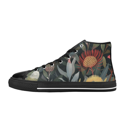 Australian Native Flowers - Men's High Top Canvas Shoes
