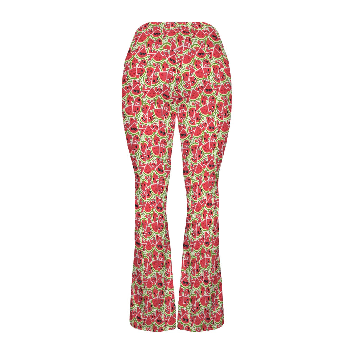 Busy Watermelon High Waist Crossover Tummy Control Flare Leggings