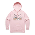 Coffee Beauty, All Shapes And Sizes Women's AS Colour Hoodie Pink Womens Hoodie Coffee Positivity Printed In Australia