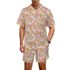 Faded Floral Men's Hawaiian Shirt & Shorts Set