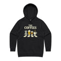 The Coffees, Crossing Road Women's AS Colour Hoodie Black Womens Hoodie Coffee Music Printed In Australia