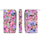 Bright Pink Floral -  PU Leather Wallet