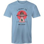 I Want To Be-Leaf, UFO - Mens T-Shirt Carolina Blue Mens T-shirt Printed In Australia Sci Fi
