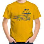 Surf Beach - Kids Youth T-Shirt Gold Kids Youth T-shirt Printed In Australia Summer Surf