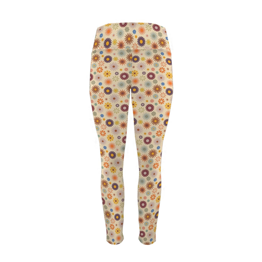 Abstract Floral Women's High Waist Pockets Yoga Leggings