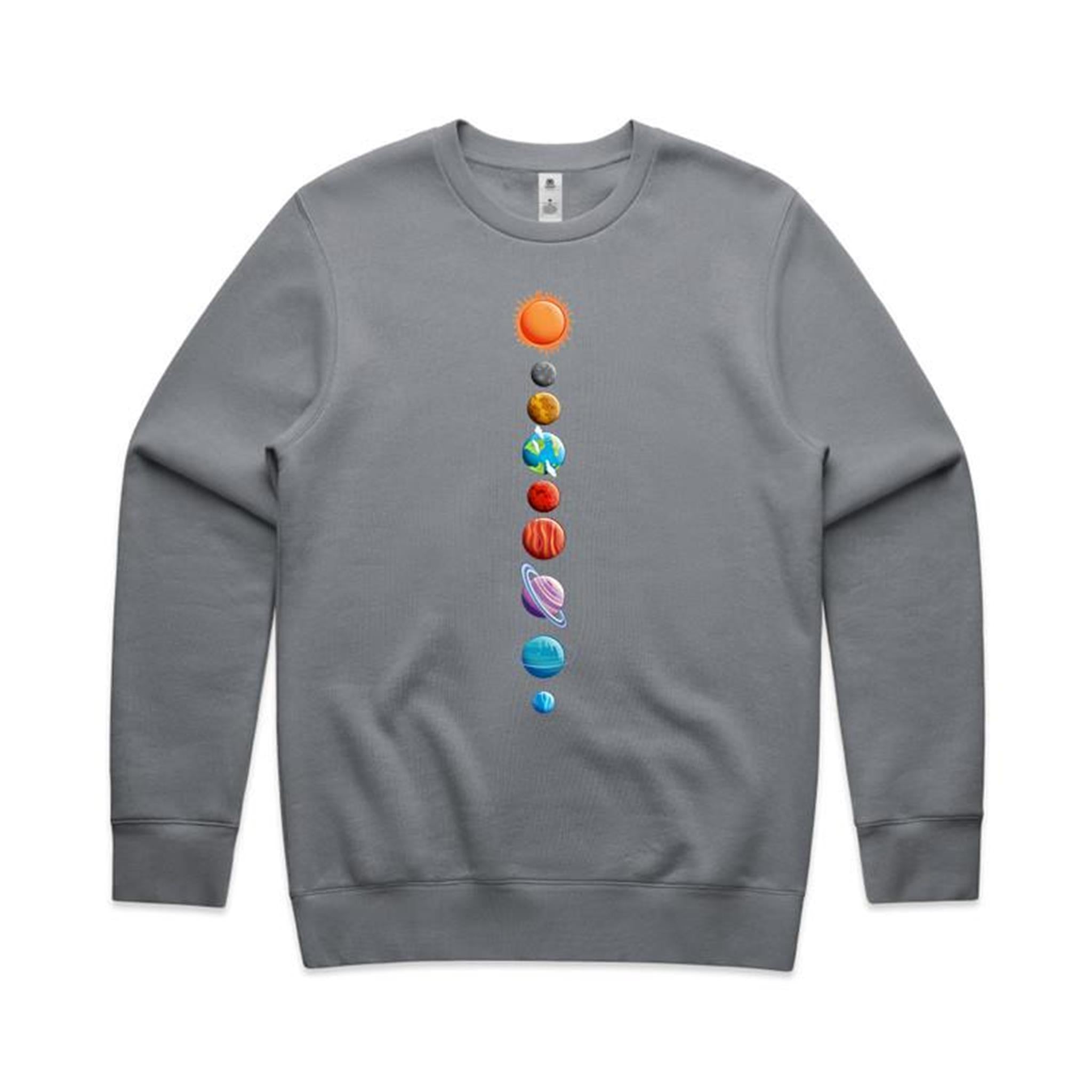 SweatshirtSolar System - AS Colour Stencil Crew Gravel Sweatshirt Printed In Australia Space