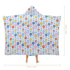 Abstract Cute Flowers Kids Hooded Blanket 100cm x 130cm