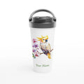 Personalise Cockatoo, Australian Birds White 15oz Stainless Steel Travel Mug Default Title Personalised Travel Mug animal Birds Globally Fulfilled