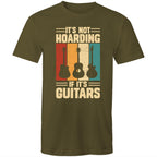It's Not Hoarding If It's Guitars - Mens T-Shirt Army Green Mens T-shirt Music Printed In Australia