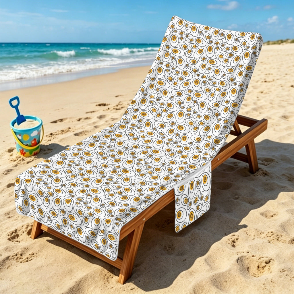 Eggs Abstract Beach Chair Towel Cover with Side Pockets