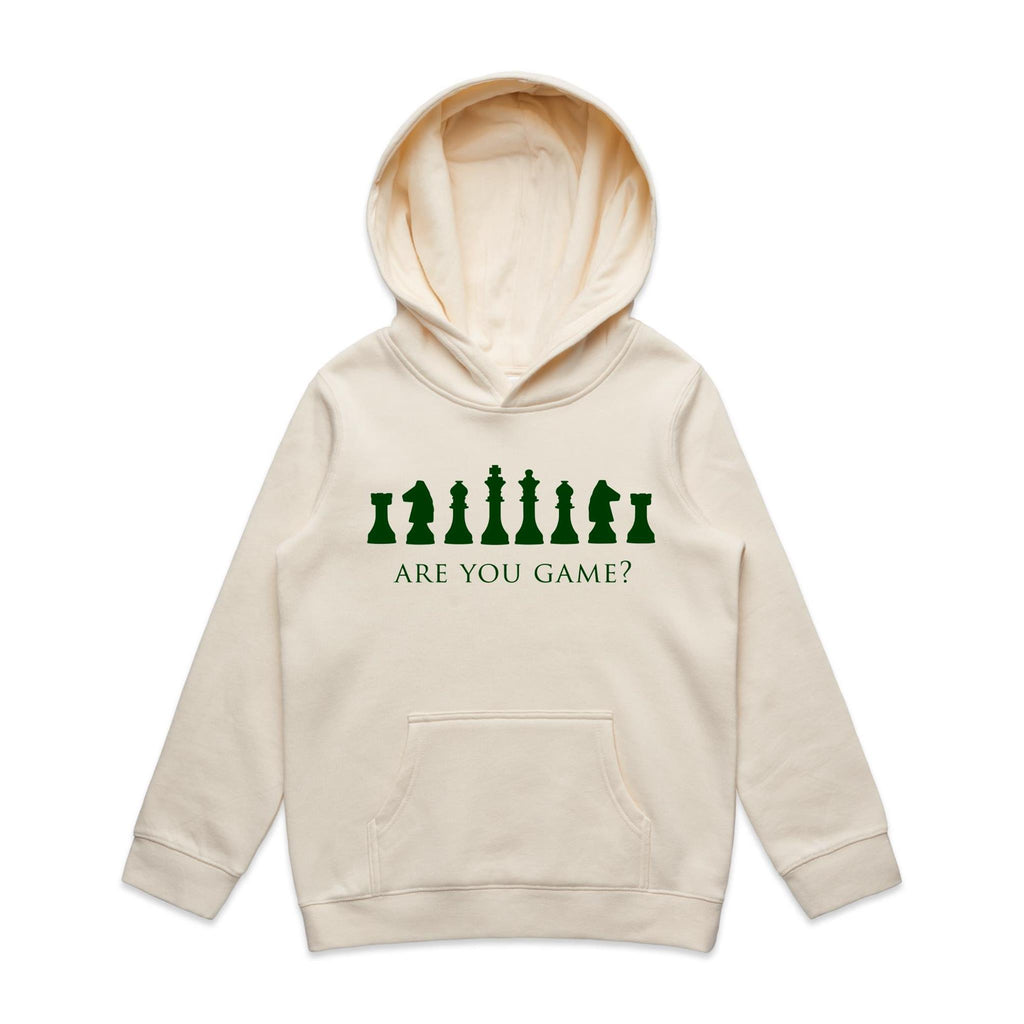 Are You Game, Chess - Kids Hoodie Ecru Kids Hoodie Printed In Australia
