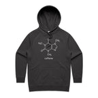 Caffeine Molecule - Womens Hoodie Coal Womens Hoodie Coffee Printed In Australia