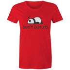 Panda, Don't Disturb - Womens T-shirt Red Womens T-shirt animal Printed In Australia