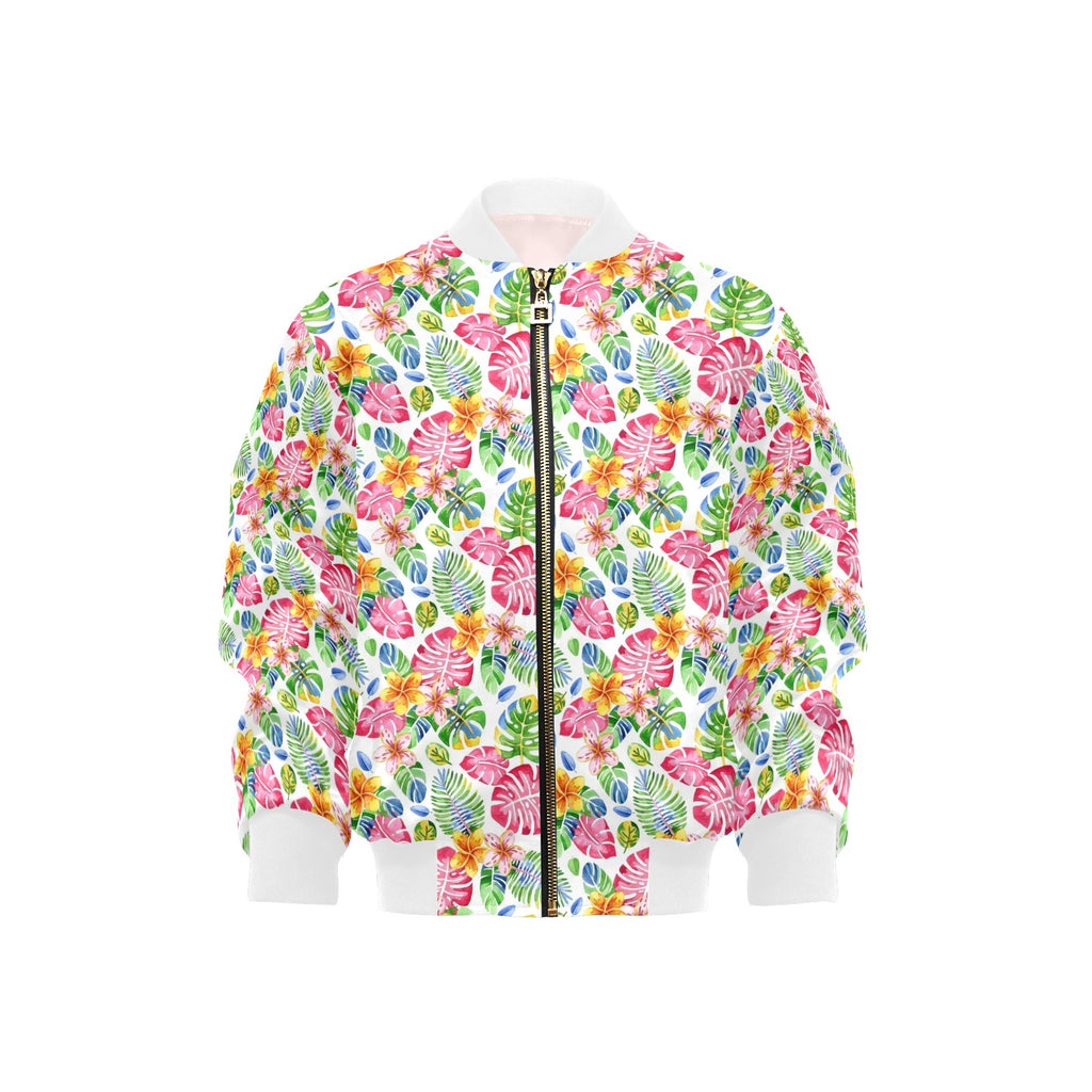 Bright Painted Tropical Kids Bomber Jacket