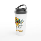 Fast Food - White 15oz Stainless Steel Travel Mug Travel Mug food Globally Fulfilled Retro